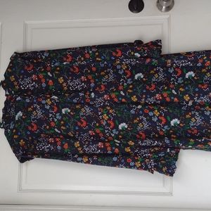 H & M Maxi floral double frill long sleeve dress